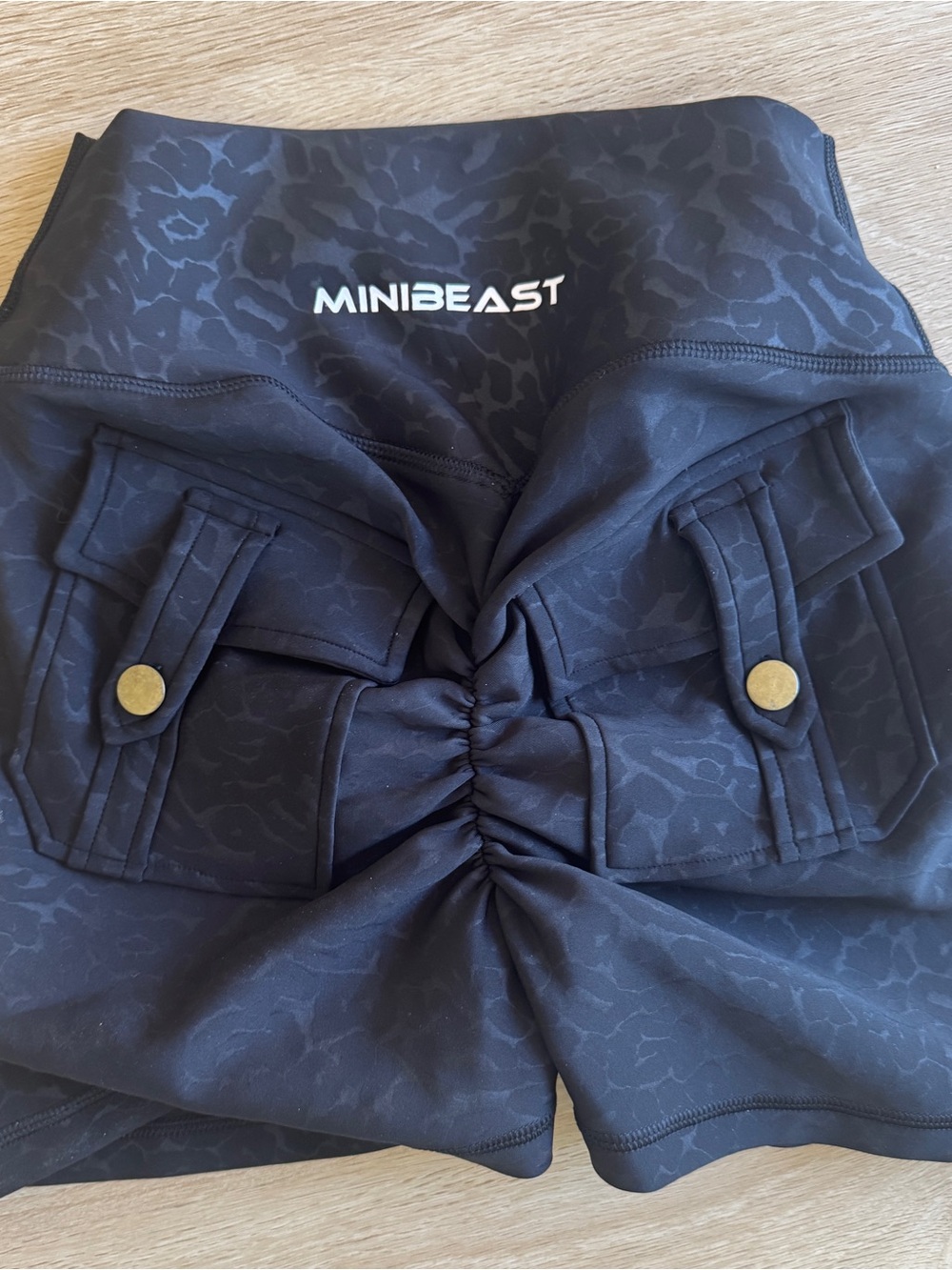 MINIBEAST Women's Black Athletic Shorts with Pocket Detail